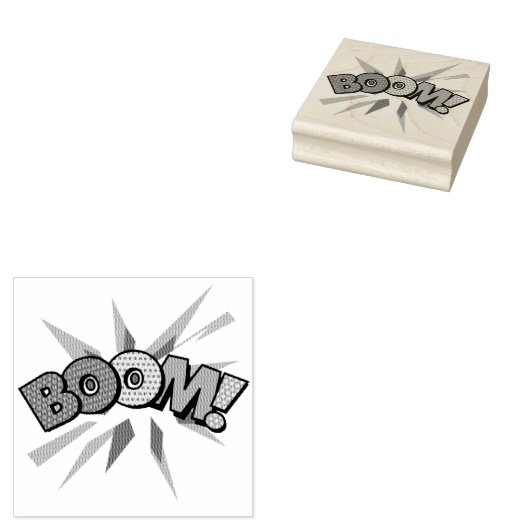 BOOM Plezier Retro Stripboek Pop Art Rubberstempel (Gestempeld)