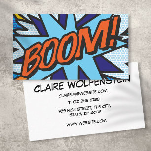 BOOM Plezier Retro Stripboek Visitekaartje