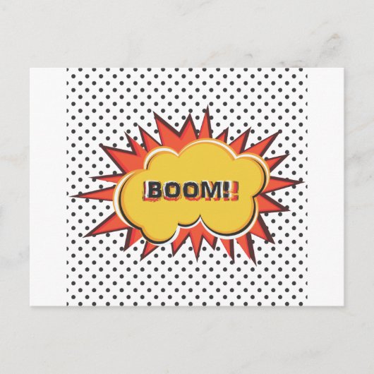 Boom Pop Art Comic Book Explosie cartoon Briefkaart (Voorkant)
