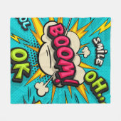 Boom pop-kunstwolkenbubbel. Lachen, wow, pow, cool Fleece Deken (Voorkant (Horizontaal))