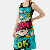 Boom pop-kunstwolkenbubbel. Lachen, wow, pow, cool Schort (Insitu)