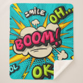Boom pop-kunstwolkenbubbel. Lachen, wow, pow, cool Sherpa Deken (Voorkant)