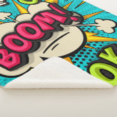 Boom pop-kunstwolkenbubbel. Lachen, wow, pow, cool Sherpa Deken (3/4)