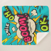 Boom pop-kunstwolkenbubbel. Lachen, wow, pow, cool Sherpa Deken (Voorkant (horizontaal))