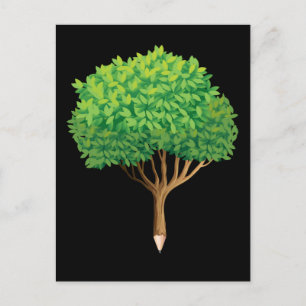Boom Potlood Inspirerend Natuur Lover Artist Briefkaart