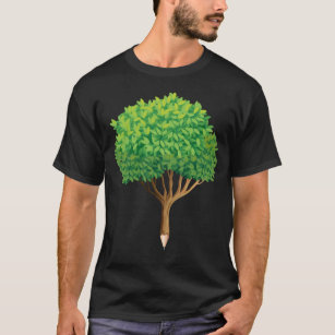 Boom Potlood Inspirerend Natuur Lover Artist T-shirt