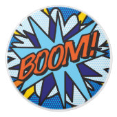 BOOM Pret-retro-strip Pop Art Keramische Knop (Voorkant)