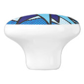 BOOM Pret-retro-strip Pop Art Keramische Knop (Zijkant)