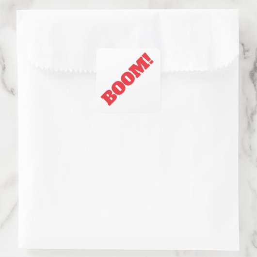 BOOM Professional elegant modern minimalist plain Vierkante Sticker (Tas)
