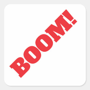 BOOM Professioneel elegant modern minimalistisch e Vierkante Sticker
