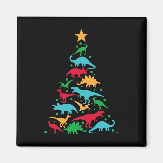 Boom Rex Dinosaur Dino kerstboom Fu Magneet (Voorkant)
