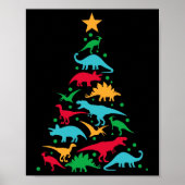Boom Rex Dinosaur Dino kerstboom Fu Poster (Voorkant)