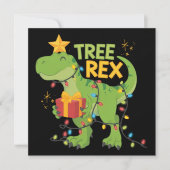Boom Rex Dinosaur Familie Kerst Groep Matching  Feestdagenkaart (Voorkant)