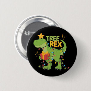 Boom Rex Dinosaur Familie Kerst Groep Matching Ronde Button 5,7 Cm