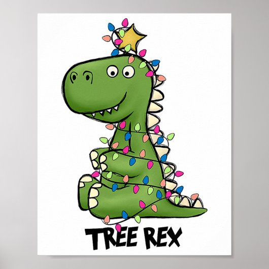 Boom Rex Dinosaur Kerst Costuum Xmas Boom Licht Poster (Voorkant)