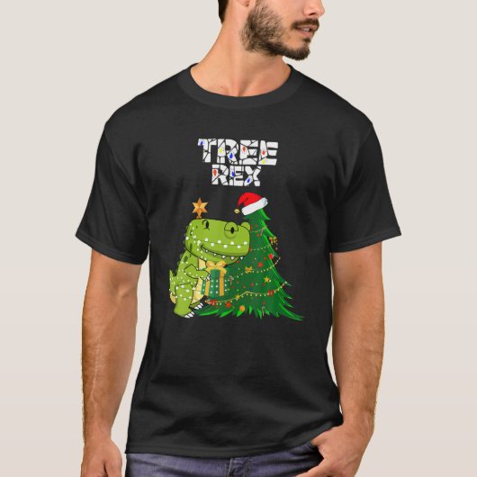 Boom Rex Dinosaur - kerstboom - geschreeuw T-shirt (Voorkant)