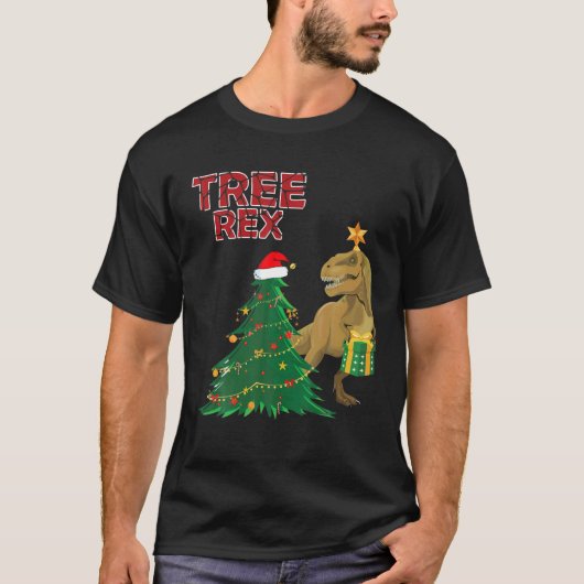 Boom Rex Dinosaur - kerstboom - geschreeuw T-shirt (Voorkant)