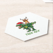 Boom Rex Dinosaur kerstboomkostuum Kartonnen Onderzetters (Schuin)