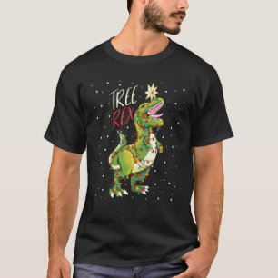 Boom Rex Dinosaur met kerstcadeau T-shirt