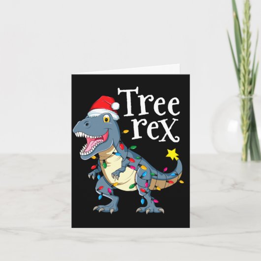 Boom rex dinosaurus kerst  kaart (Voorkant)