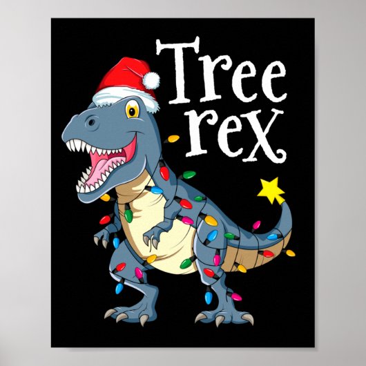 Boom rex dinosaurus kerst poster (Voorkant)
