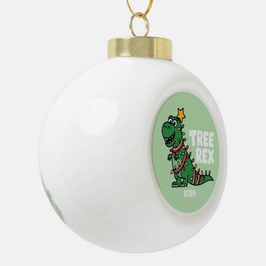 Boom Rex Keramische Bal Ornament (Links)