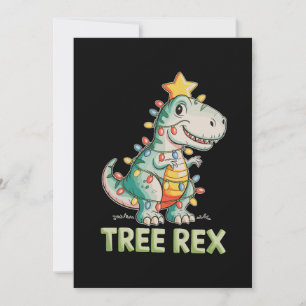 Boom Rex Kerstmis Dinosaur T Rex Kerst Lichtjes Feestdagenkaart
