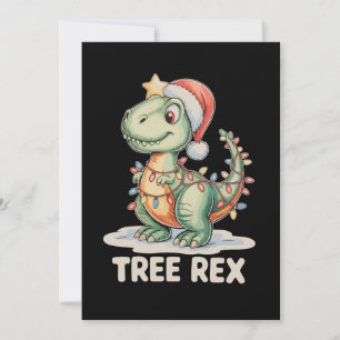 Boom Rex Kerstmis Dinosaurus Kerst Lichtjes T Rex Feestdagenkaart