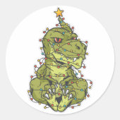 Boom Rex Kerstmis Ronde Sticker (Voorkant)