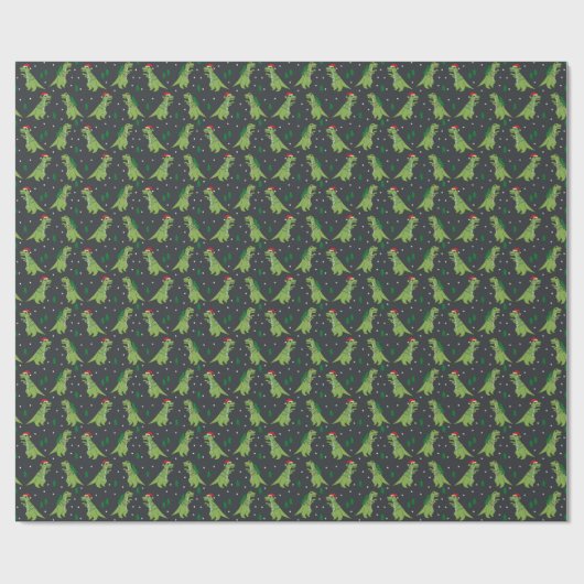 Boom Rex Novelty Dinosaur kersthoutskool Cadeaupapier (Vlak)