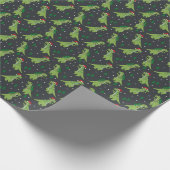 Boom Rex Novelty Dinosaur kersthoutskool Cadeaupapier (Hoek)