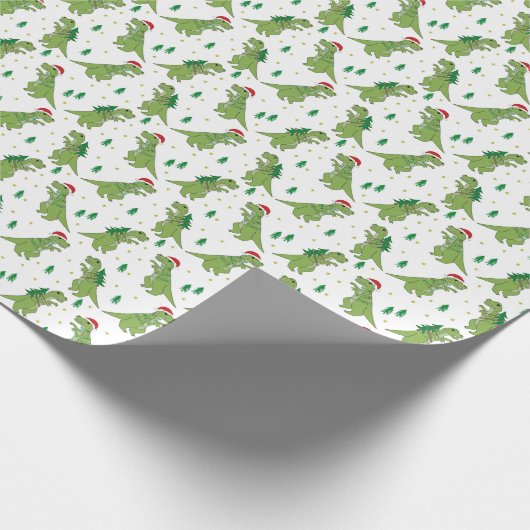 Boom Rex Novelty Dinosaur Kerstmis Cadeaupapier (Hoek)