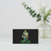 Boom Rex Tshirt als grappige kerstdinosaur-boom Visitekaartje (Staand voorkant)