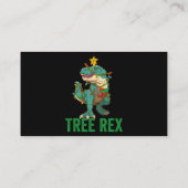 Boom Rex Tshirt als grappige kerstdinosaur-boom Visitekaartje (Achterkant)