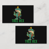 Boom Rex Tshirt als grappige kerstdinosaur-boom Visitekaartje (Voorkant / Achterkant)