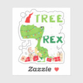 Boom Rex verlicht kerstboom T-rex T-shirt Dinos Sticker (Vel)