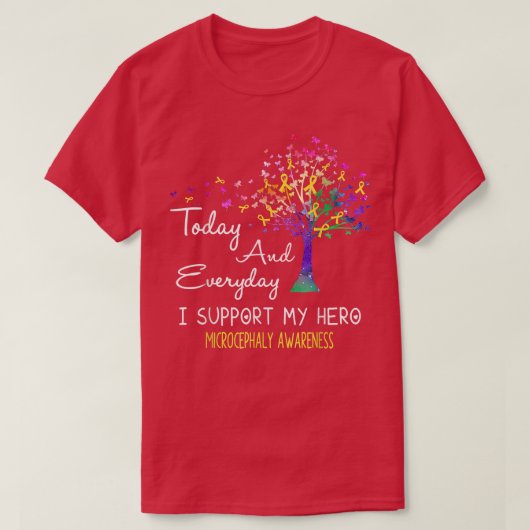 Boom Ribbon I Support My Hero Microcephaly Awarene T-shirt (Design voorkant)