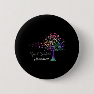Boom Ribbon Type 1 Diabetes Awareness Ronde Button 5,7 Cm