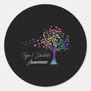 Boom Ribbon Type 1 Diabetes Awareness Ronde Sticker