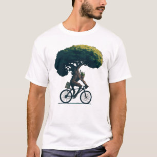 Boom rijden op een fiets t-shirt
