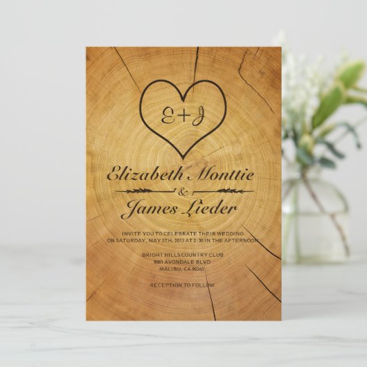 Boom Ring Wedding Invitations Kaart (Staand voorkant)