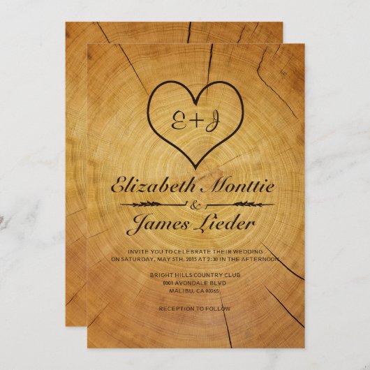 Boom Ring Wedding Invitations Kaart (Voorkant / Achterkant)