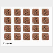 Boom Ringen Rustiek Land Bruiloft Monogram Vierkante Sticker (Vel)