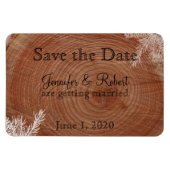 Boom Ringen Rustiek Land Bruiloft Save the Date Magneet (Horizontaal)