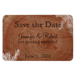 Boom Ringen Rustiek Land Bruiloft Save the Date Magneet
