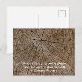 Boom Rings die langzaam Inspirerend Citaat groeien Briefkaart (Voorkant / Achterkant)