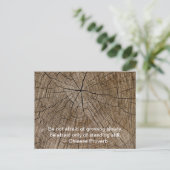 Boom Rings die langzaam Inspirerend Citaat groeien Briefkaart (Staand voorkant)
