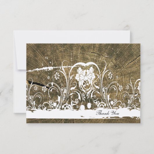 Boom Rings Shabby Lace bedankt je notities (Voorkant)