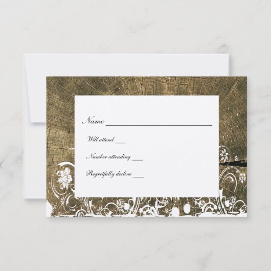 Boom Rings Shabby Lace Rsvp met enveloppen (Achterkant)