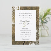 Boom Rings Shabby Lace Wedding Invitation Kaart (Staand voorkant)